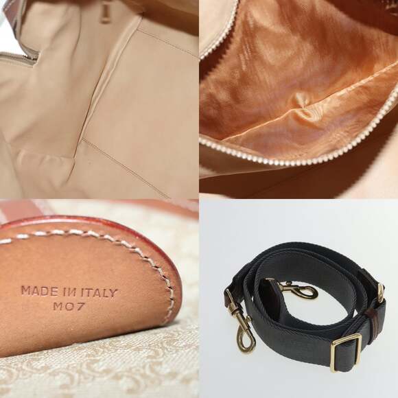 CELINE Macadam Canvas Boston Bag Beige Brown Gold - Picture 12 of 12